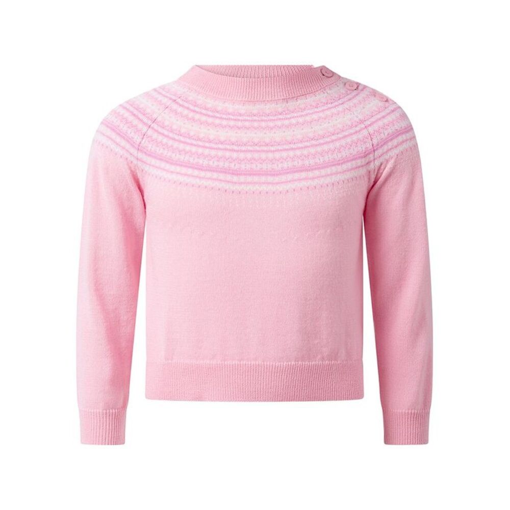 Rachel Riley Girls  Pink Fairisle Sweater